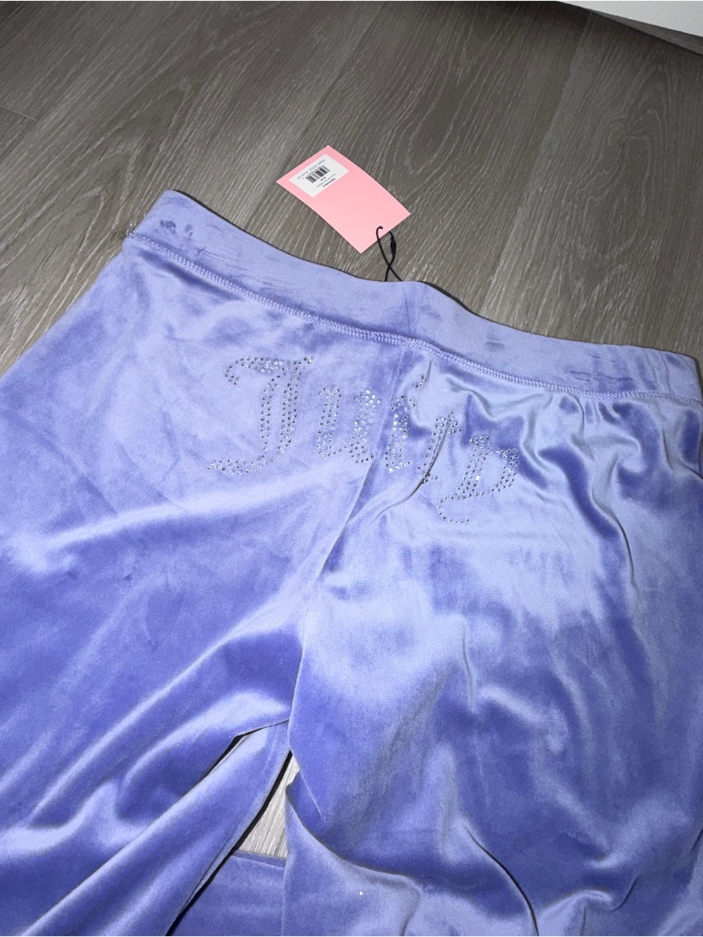 💜Juicy Couture💜PeriwinkleVelour Rhinestone Hoodie & Pants - Picture 7 of 9